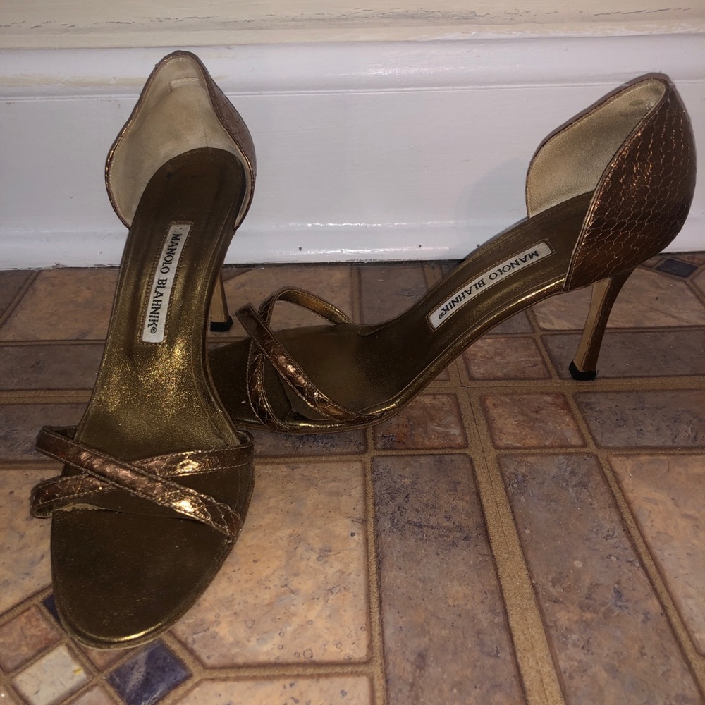 Bronze Manolo Blahnik Heels
